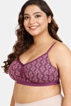 Rosaline Everyday Double Layered Non Wired Full Coverage Super Support Bra - Winter Bloom — thumbnail 3